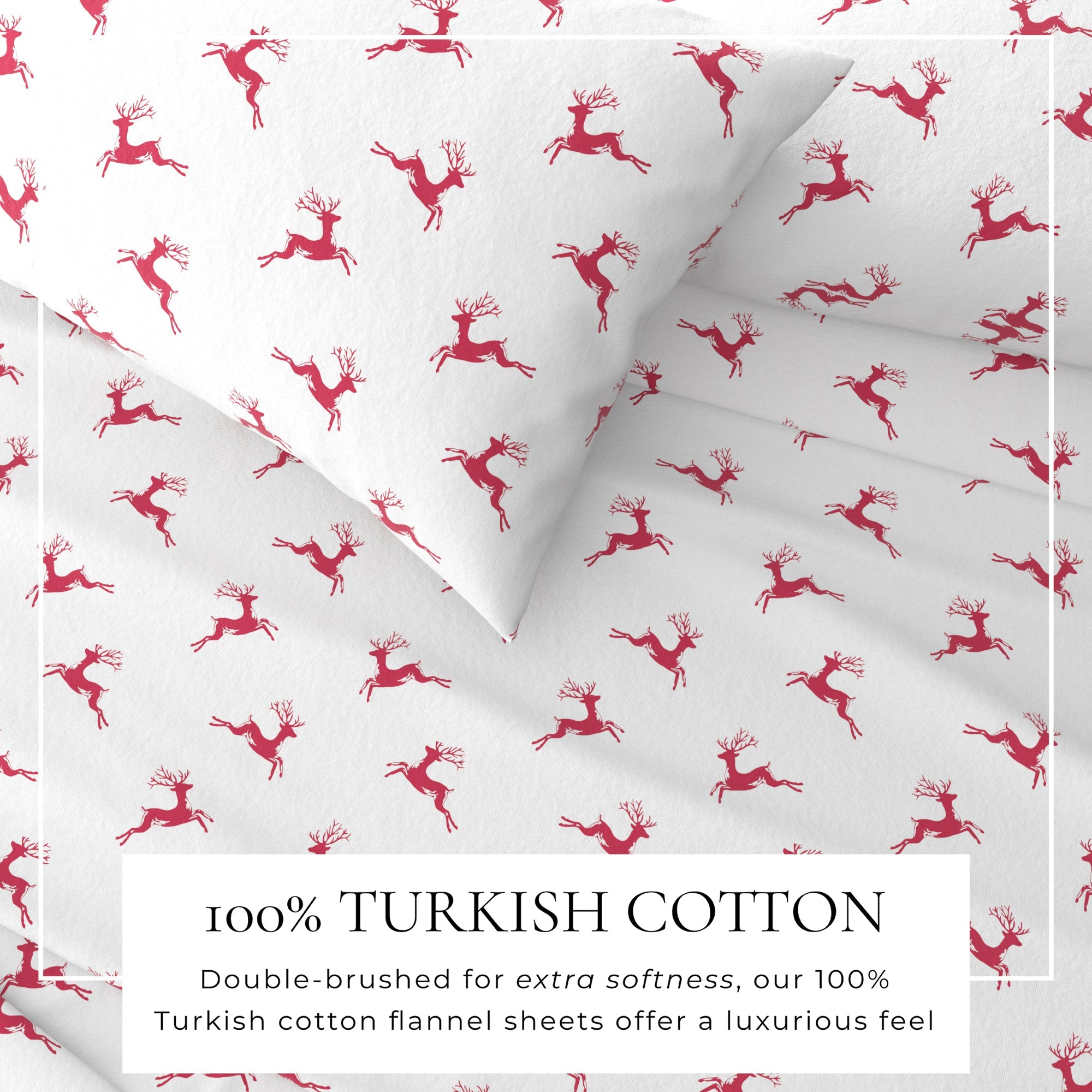 Turkish Cotton Christmas Flannel Sheet Set - Whittaker Collection