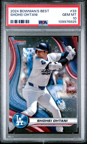 Graded 2024 Topps Bowmans Best Shohei Ohtani #33 Baseball Card PSA 10 Gem Mint