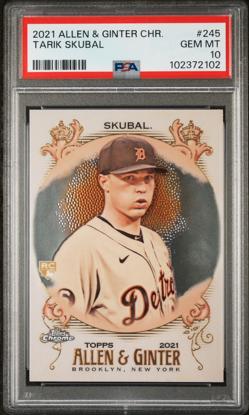 Graded 2021 Topps Allen & Ginter Chrome Tarik Skubal #245 Rookie RC Baseball Card PSA 10 Gem Mint