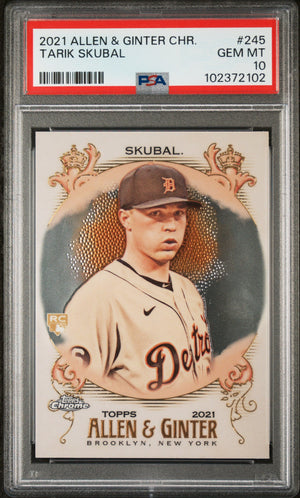 Graded 2021 Topps Allen & Ginter Chrome Tarik Skubal #245 Rookie RC Baseball Card PSA 10 Gem Mint