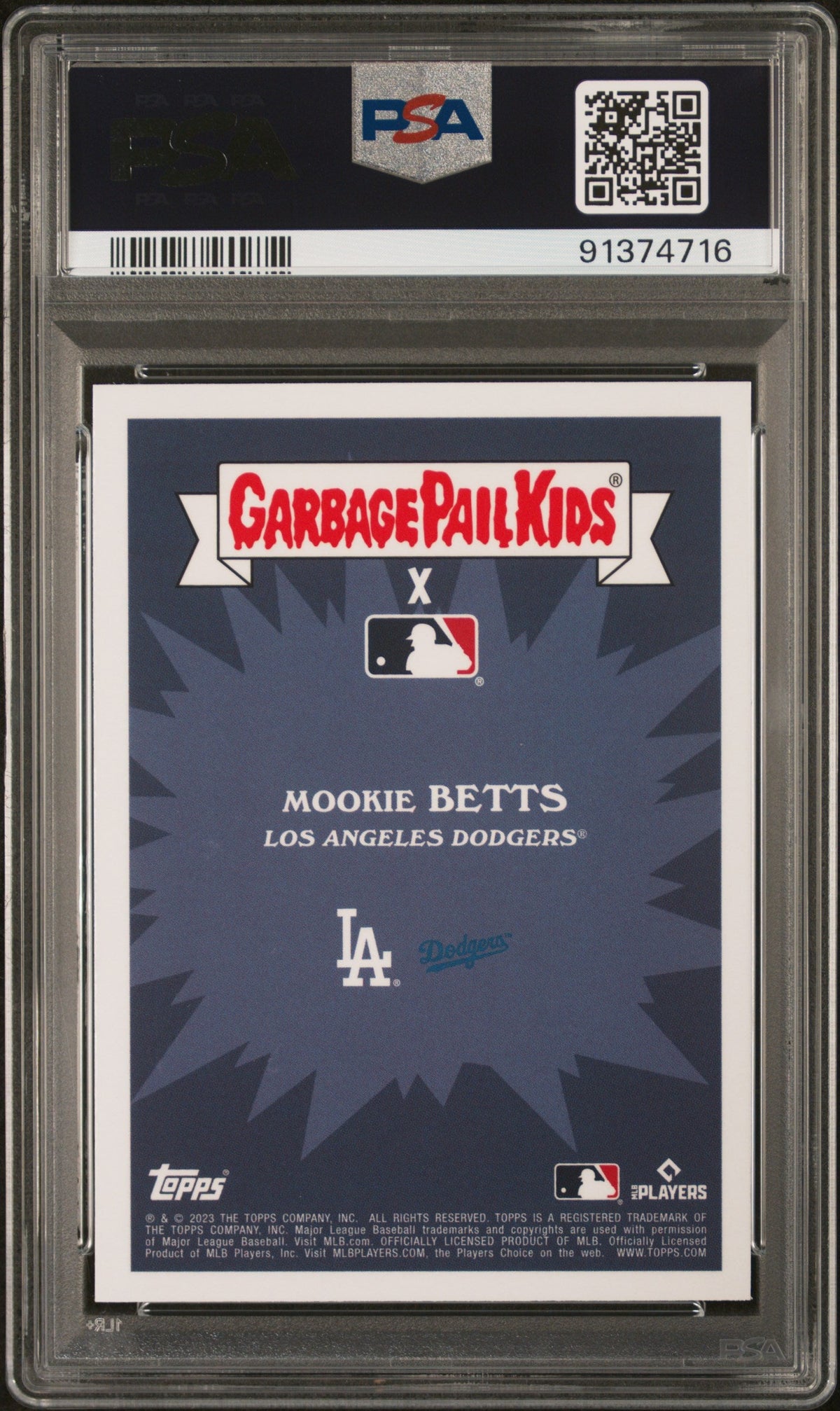 Graded 2023 Topps Garbage Pail Kids Mookie Betts #12B Bowling Betts Baseball Card PSA 10 Gem Mint