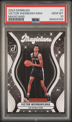 Graded 2023 Panini Donruss Victor Wembanyama #2 Magicians Rookie RC Basketball Card PSA 10 Gem Mint