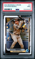 Graded 2024 Topps Bowman Chrome Jackson Merrill #27 Rookie RC Baseball Card PSA 9 Mint