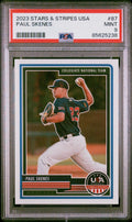 Graded 2023 Panini Stars & Stripes USA Paul Skenes #87 Rookie RC Baseball Card PSA 9 Mint
