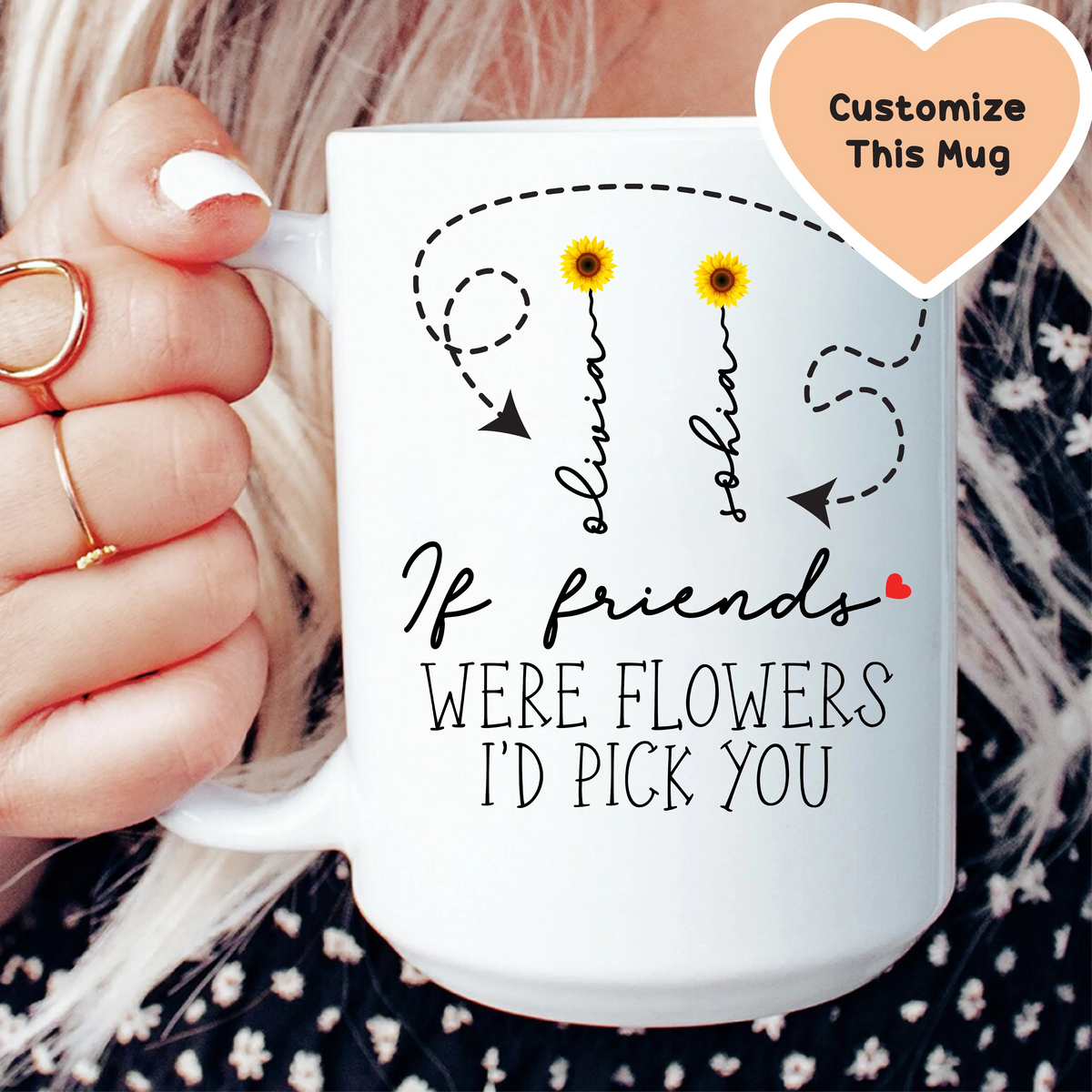 If Friends Were Flowers I'd Pick You Custom Friends Mug