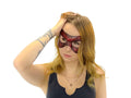 Ornate Masquerade Handmade Genuine Leather Eye Mask in Red and Black