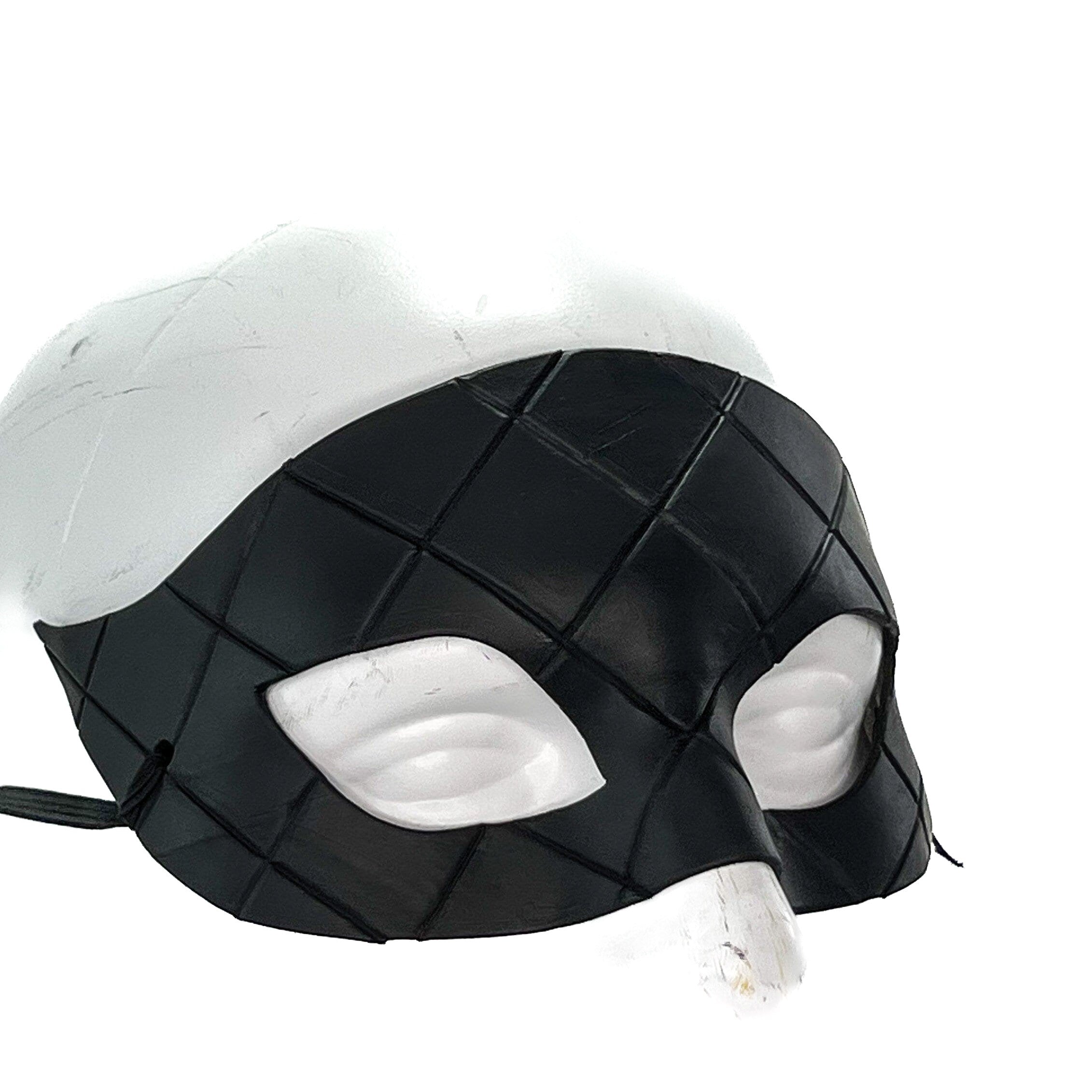 Masquerade Handmade Genuine Leather Mask in Black for Masquerades Halloween or Cosplay
