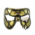 Harlequin Handmade Genuine Leather Mask in Gold