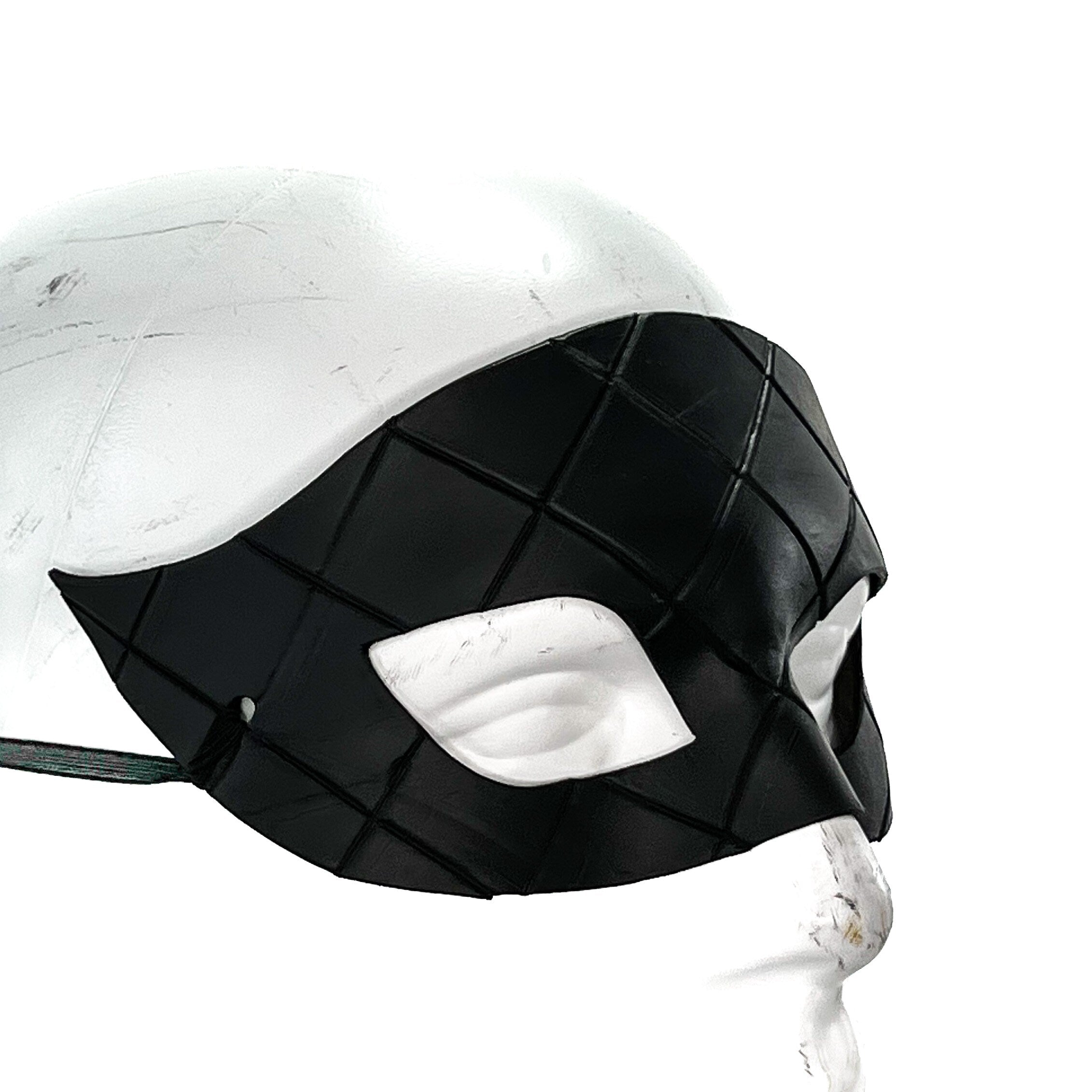 Masquerade Handmade Genuine Leather Mask in Black for Masquerades Halloween or Cosplay