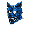 In Stock - The Blue Lycan - Handmade Genuine Leather Helmet Mask