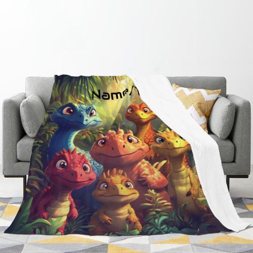Custom Dinosaur Name Blanket: Soft Flannel Kids Throw