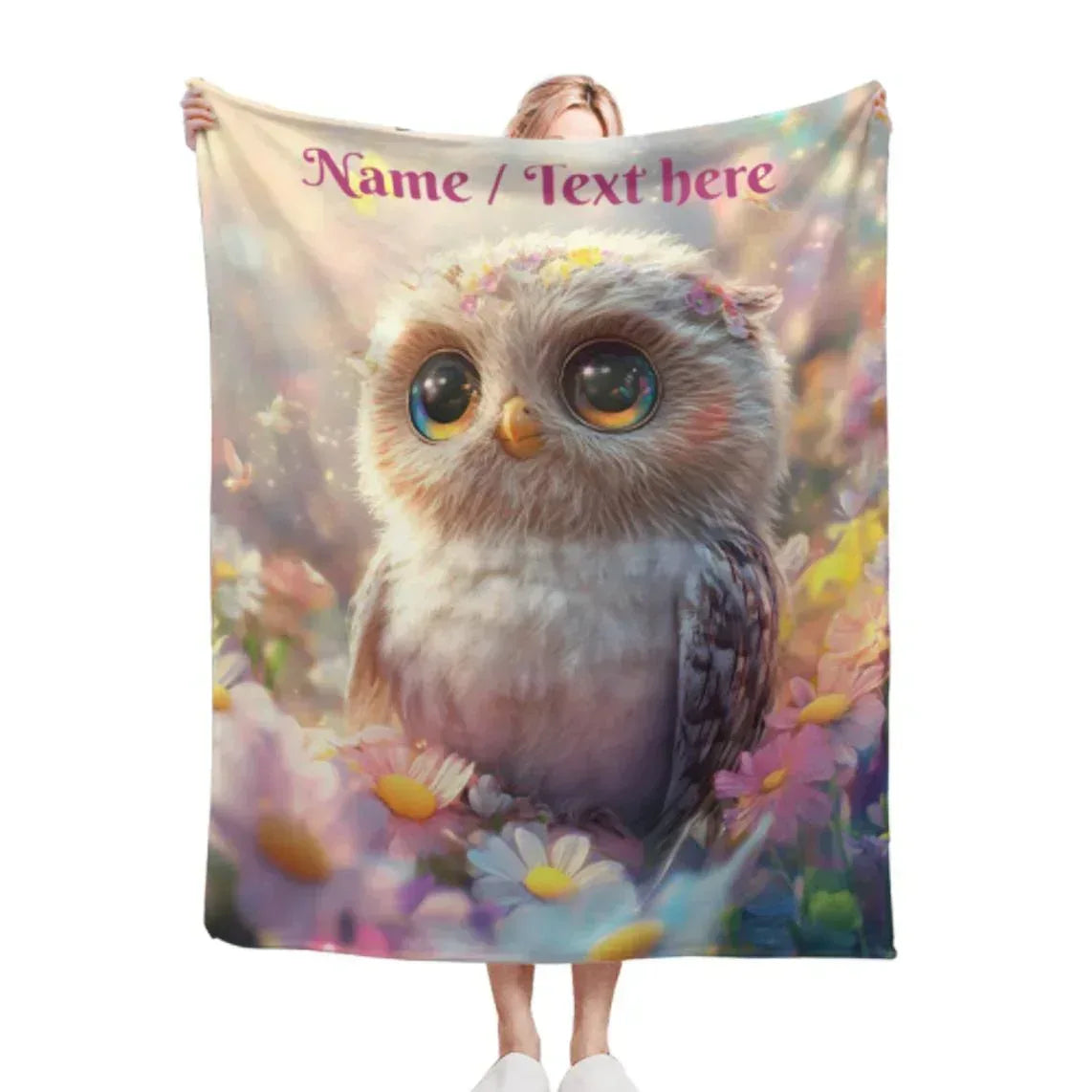 Personalized Baby Owl Fleece Bird Blanket: Magical Nature Gift