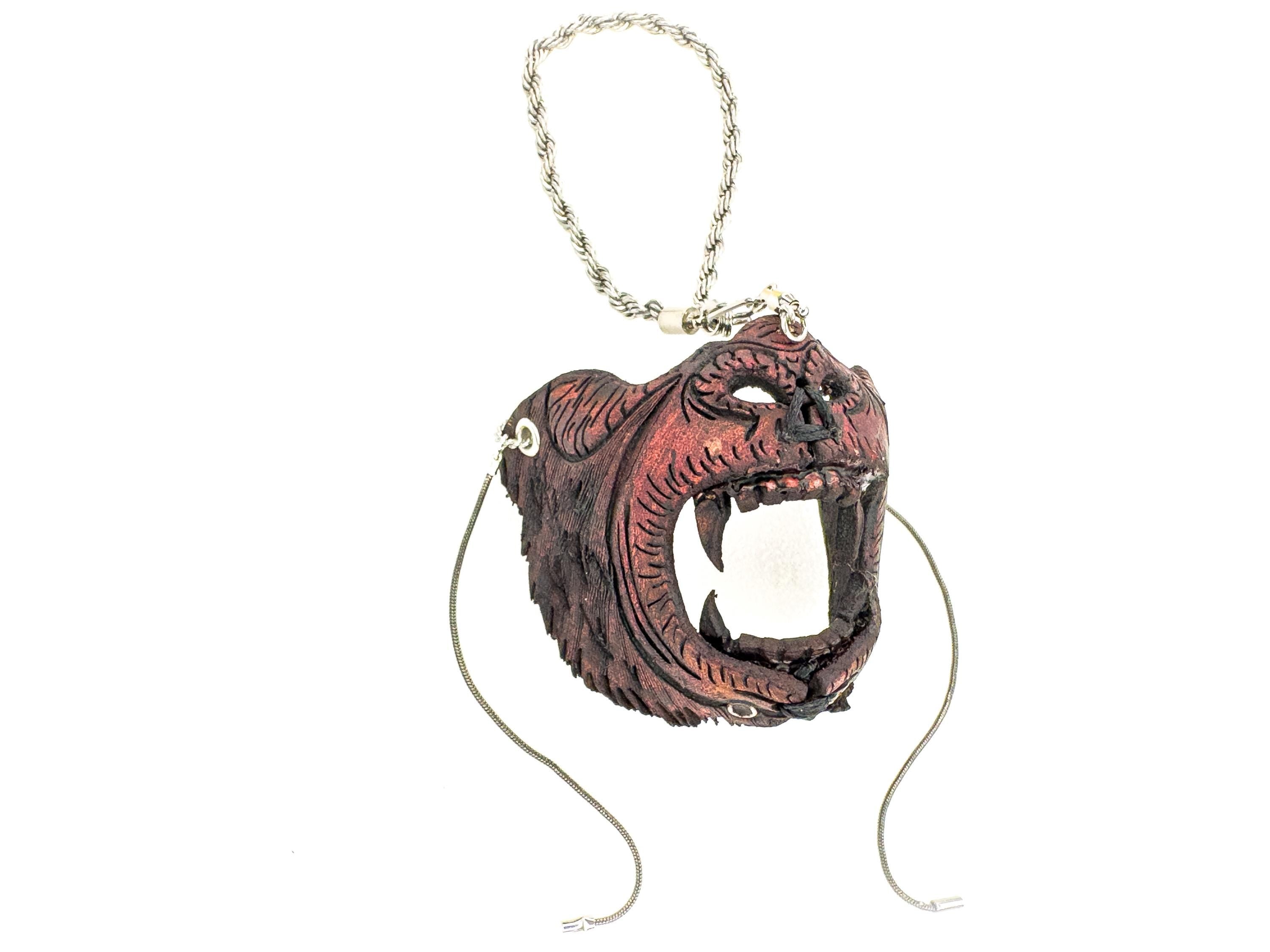 Chimp Leather Mini Mask – Handcrafted Charm for Rearview Mirrors, Handbags, Lanyards, Party Favors & More