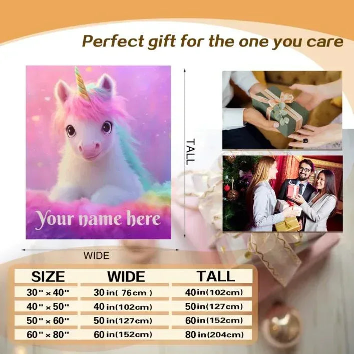 Personalized Unicorn Blanket: Pink T21 Awareness Fleece Throw