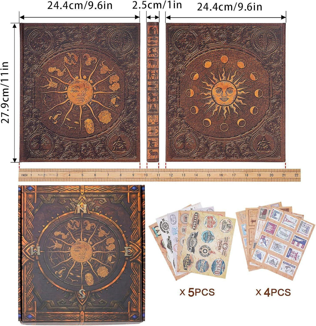 Zodiac Scrapbook Album: Retro Adventure Memory Book, Photo Memory Journal, Keepsake Diary