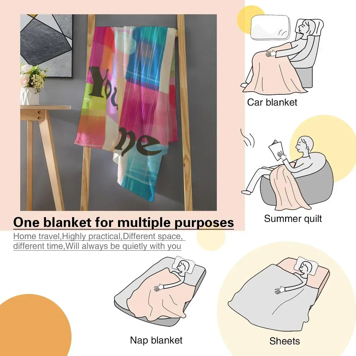 Personalized Bee Blanket: Patchwork Nursery Fleece Throw