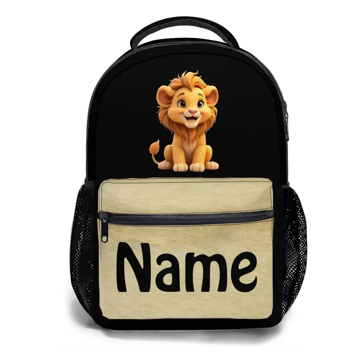 Personalized Lion Kids School Set: Backpack, Lunch Tote & Pen Pouch, Name Gift