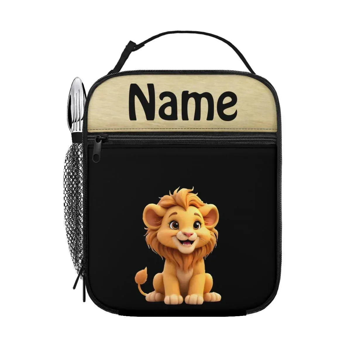 Personalized Lion Kids School Set: Backpack, Lunch Tote & Pen Pouch, Name Gift