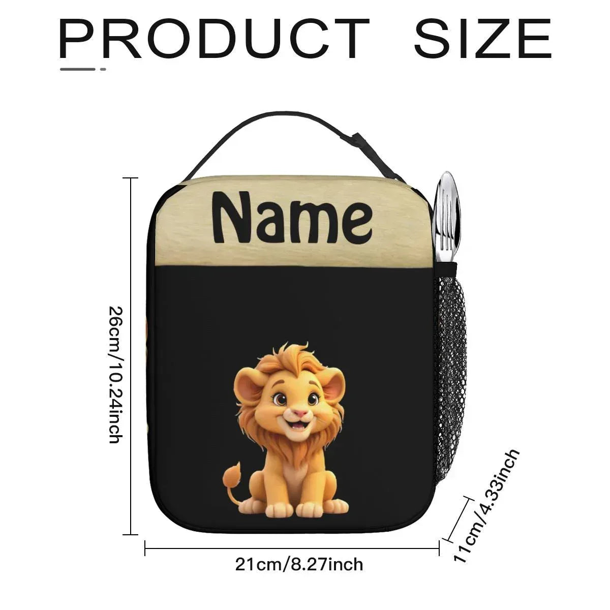 Personalized Lion Kids School Set: Backpack, Lunch Tote & Pen Pouch, Name Gift