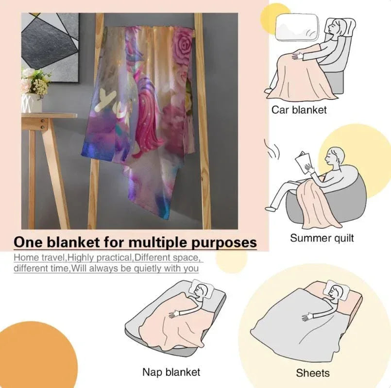 Personalized Unicorn Blanket: Soft Flannel Fleece Throw, Magical Name Gift