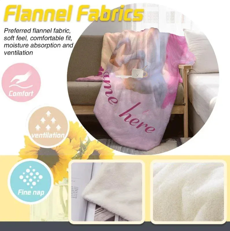 Personalized Unicorn Fleece Blanket: Magical Flannel Fleece Throw, Pink Name Gift