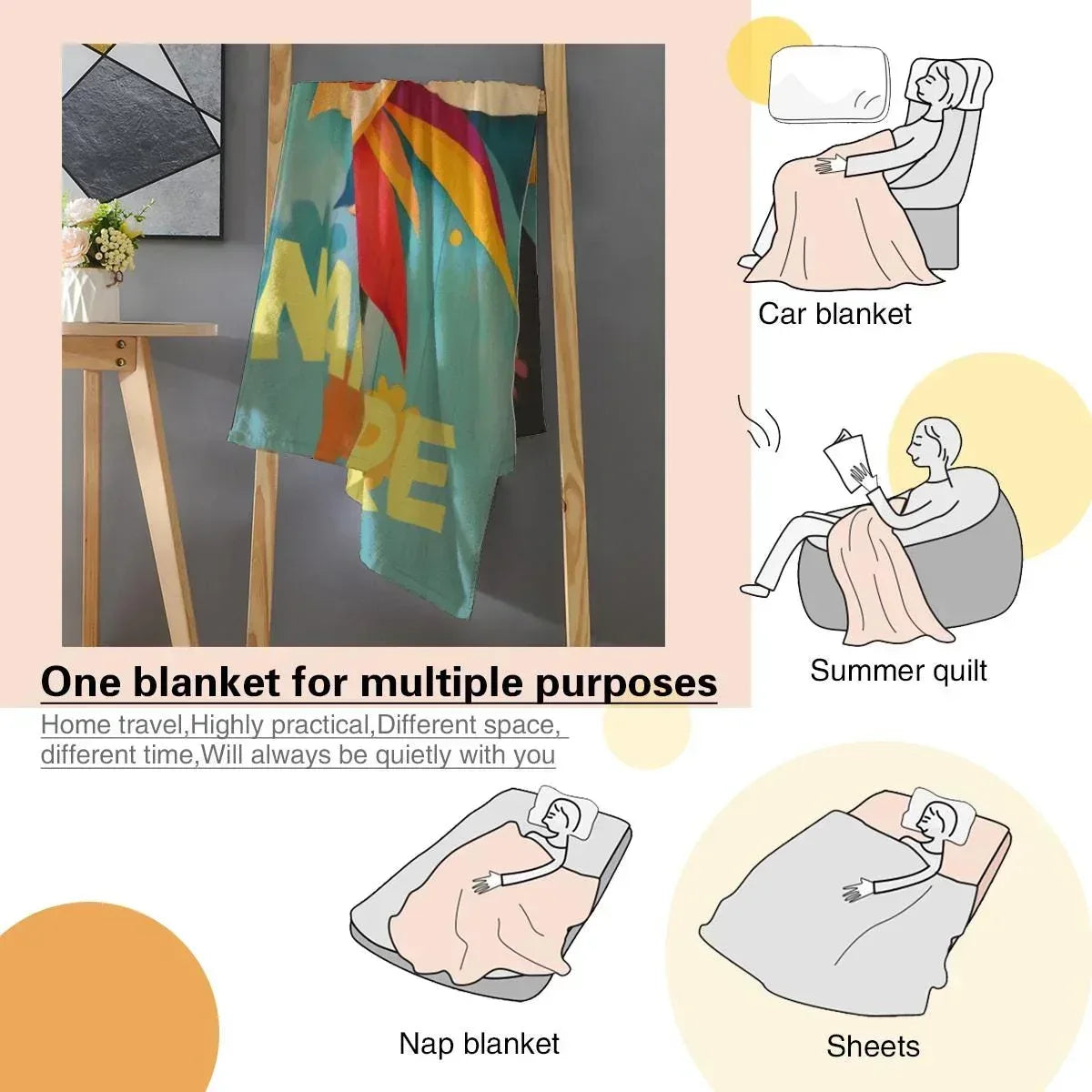 Personalized Sunny Sunshine Sunflower Blanket: Custom Name Gift, Flannel Fleece Throw