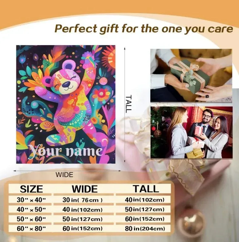 Personalized Teddy Bear Blanket: Patchwork Maximalist Throw