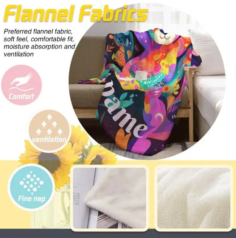 Personalized Teddy Bear Blanket: Patchwork Maximalist Throw