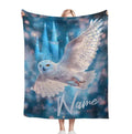 Personalized Wizarding Owl Blanket: Harry Potter Theme, Custom Flannel Fleece Name Throw