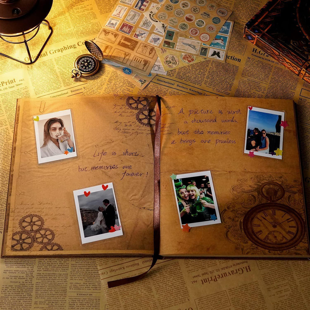 Zodiac Scrapbook Album: Retro Adventure Memory Book, Photo Memory Journal, Keepsake Diary