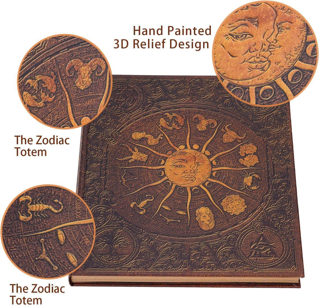 Zodiac Scrapbook Album: Retro Adventure Memory Book, Photo Memory Journal, Keepsake Diary