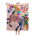 Personalized Unicorn Blanket: Vibrant Fantasy Flannel Fleece Throw, Pink and Super Soft