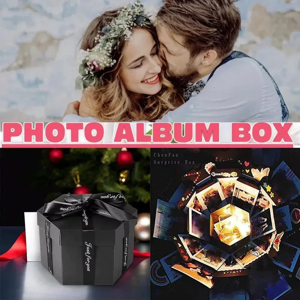 Photo Gift Explosion Surprise Box: Personalized Pop-Up Memory Keepsake, DIY Scrapbooking Album