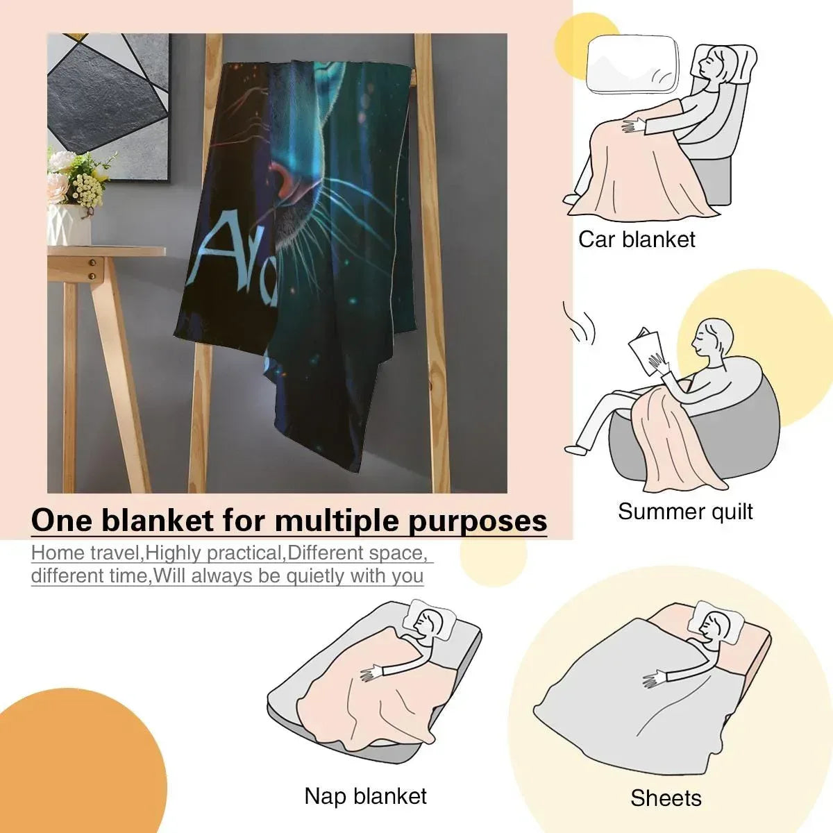 Personalized Black Panther Blanket: Cosmic Starry Night Soft Throw, Soft Flannel Fleece