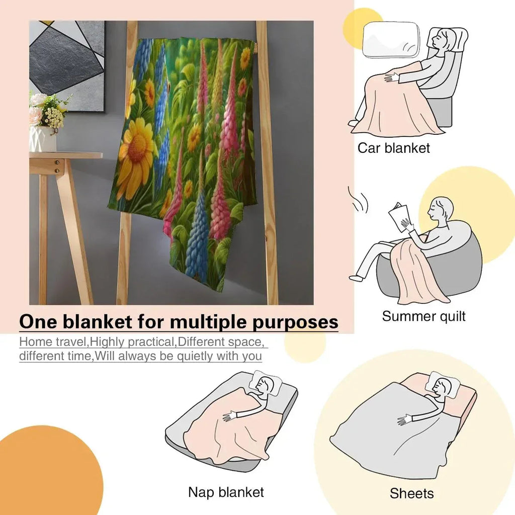 Personalized Tiger Blanket: Enchanted Forest Jungle Adventure Throw, Soft Flannel Fleece Throw