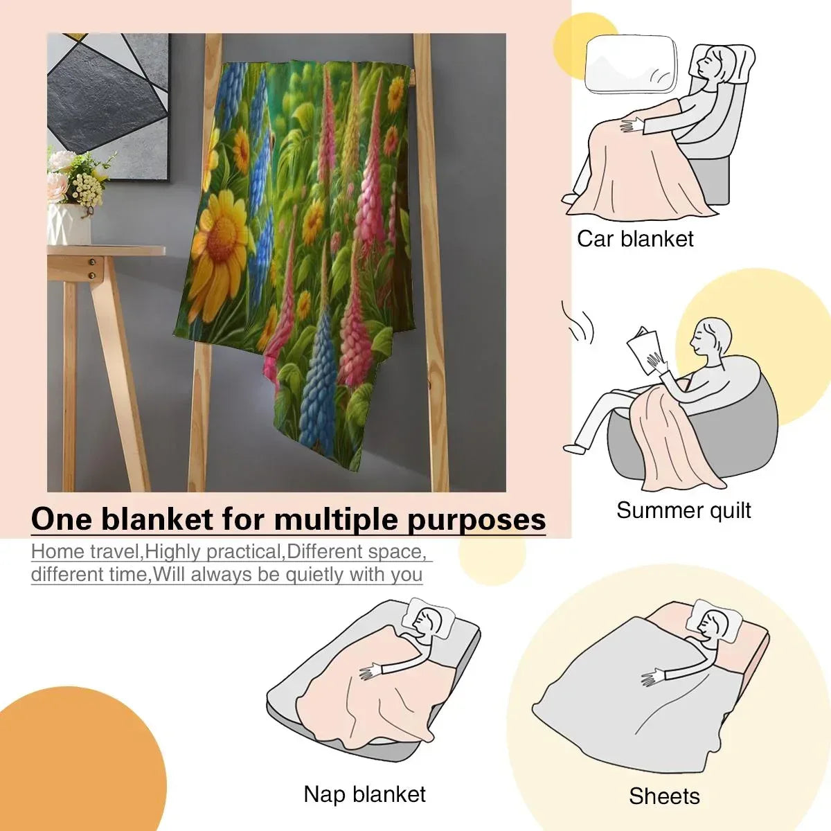 Personalized Tiger Blanket: Enchanted Forest Jungle Adventure Throw, Soft Flannel Fleece Throw