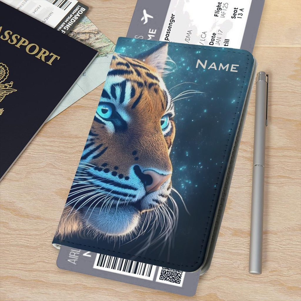 Personalized Tiger Passport Holder: Jungle Animal Design, Travel Gift, Holiday