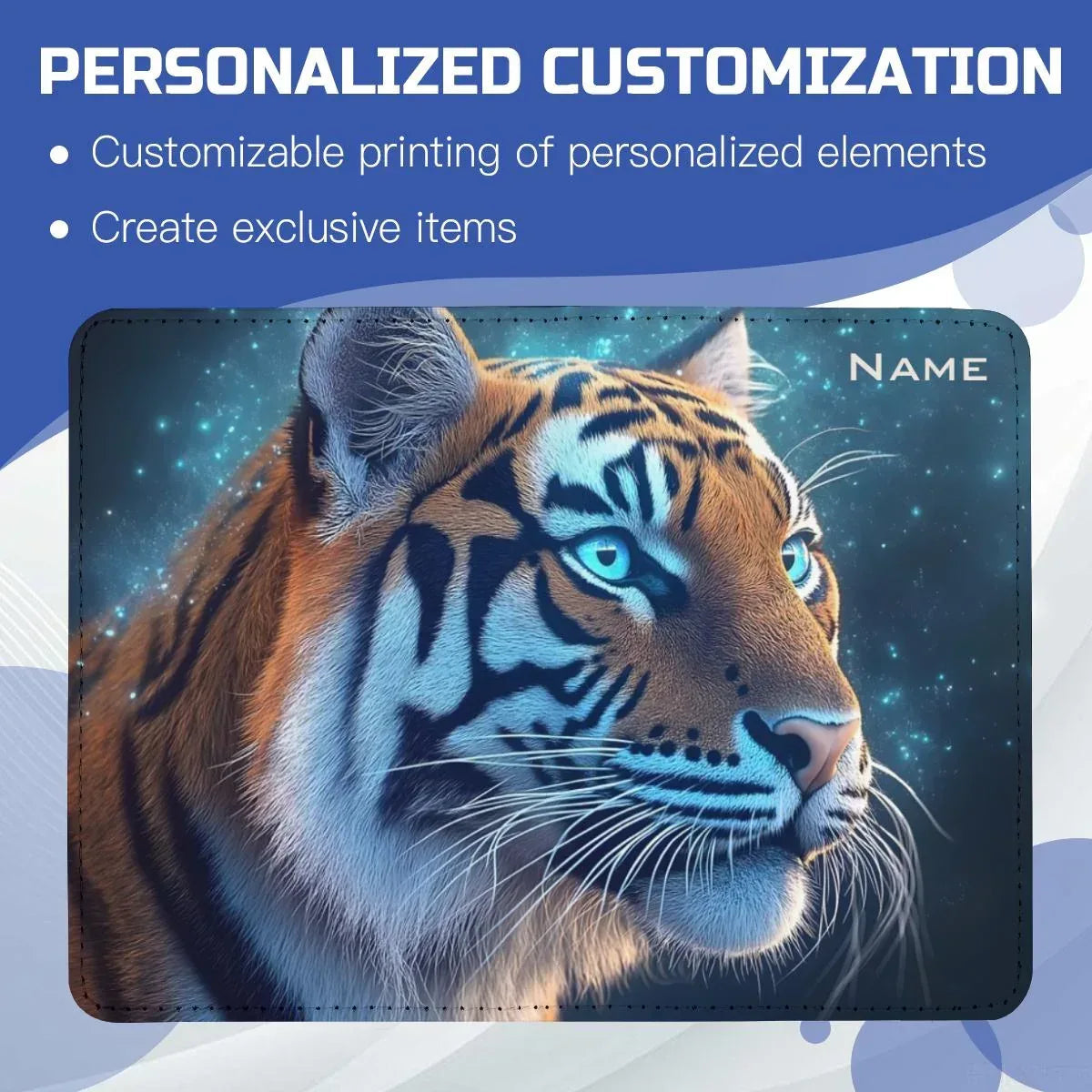 Personalized Tiger Passport Holder: Jungle Animal Design, Travel Gift, Holiday