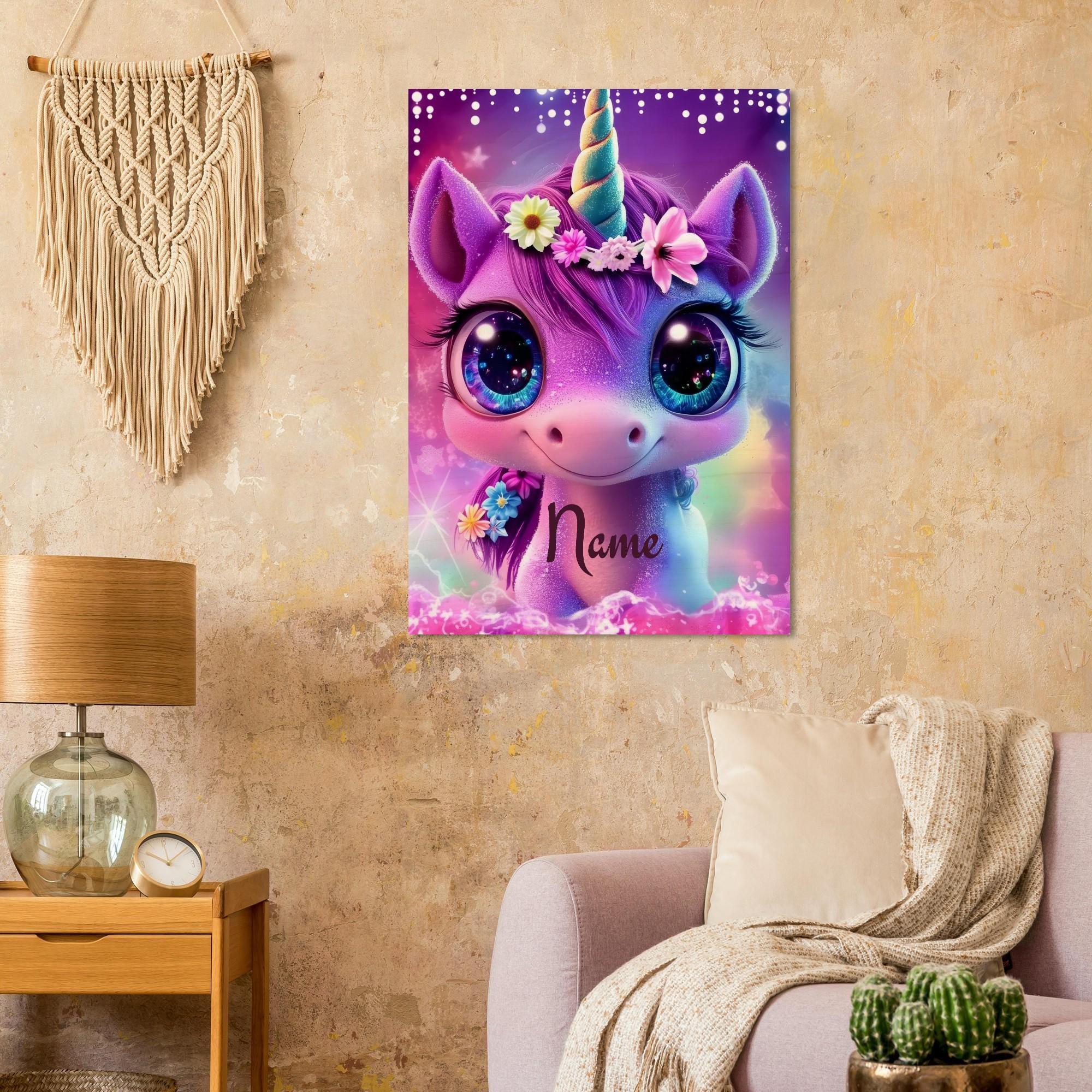 Personalized Unicorn Wall Art: Wood Name Print Nursery Decor