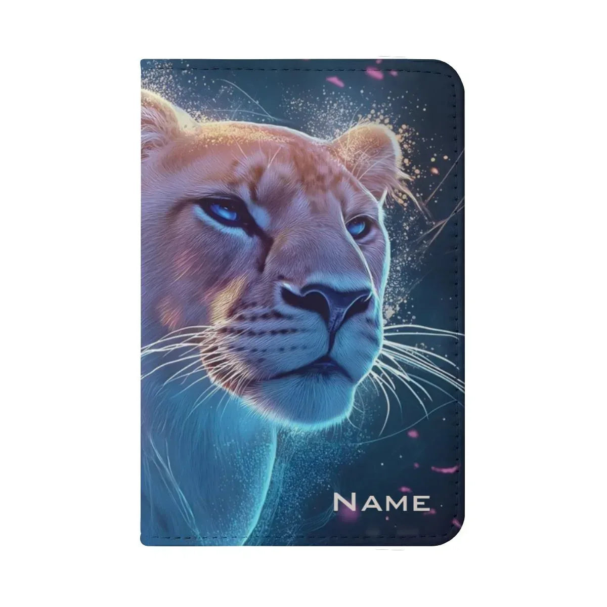 Personalized Lion Passport Holder: Starry Galaxy Travel Wallet, Holiday