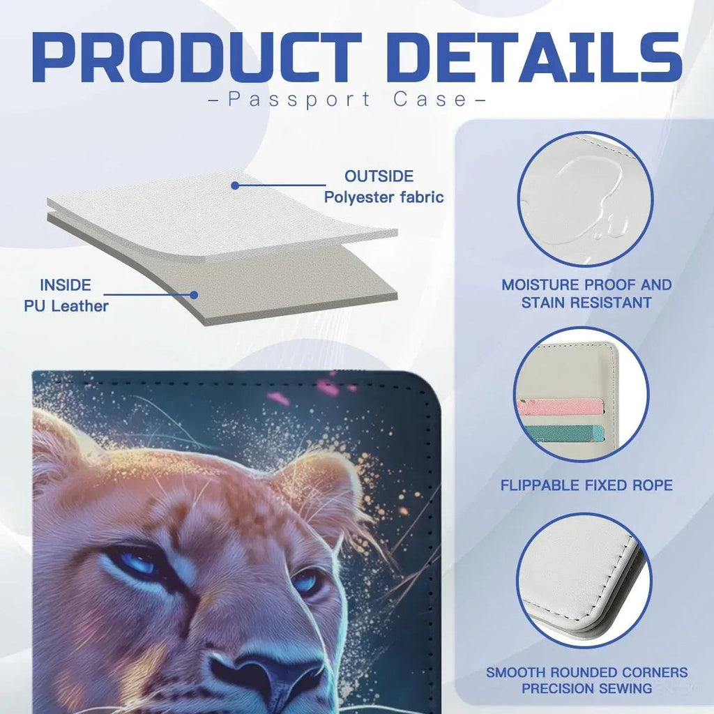 Personalized Lion Passport Holder: Starry Galaxy Travel Wallet, Holiday