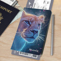 Personalized Lion Passport Holder: Starry Galaxy Travel Wallet, Holiday