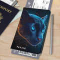 Personalized Celestial Panther Passport Holder: Cosmic Jungle Travel Wallet, Holiday
