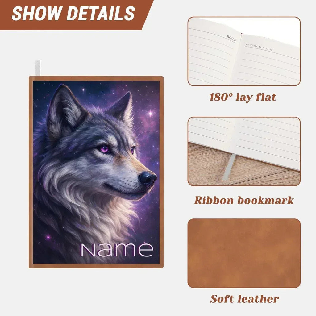 Personalized Mystical Wolf Journal: Galaxy A5 Notebook for Writing, Diary Keepsake