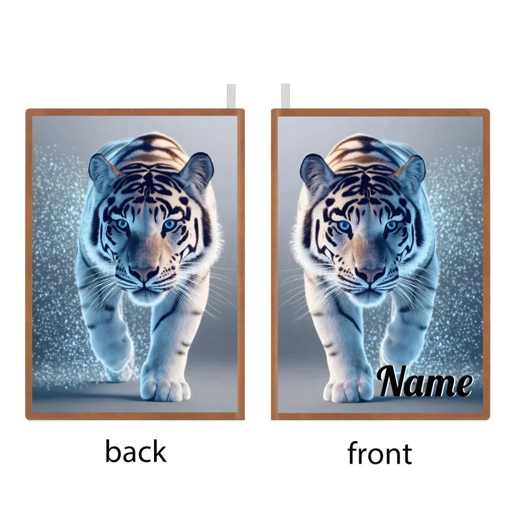 Personalized Blue Tiger Notebook: A5 Jungle Cat Journal for Writing, Keepsake Diary, Name Gift