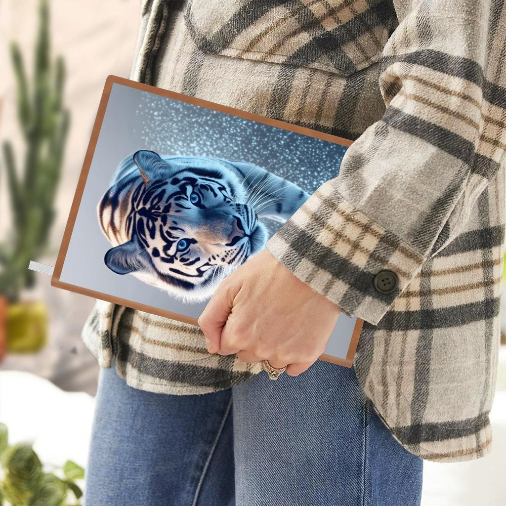 Personalized Blue Tiger Notebook: A5 Jungle Cat Journal for Writing, Keepsake Diary, Name Gift