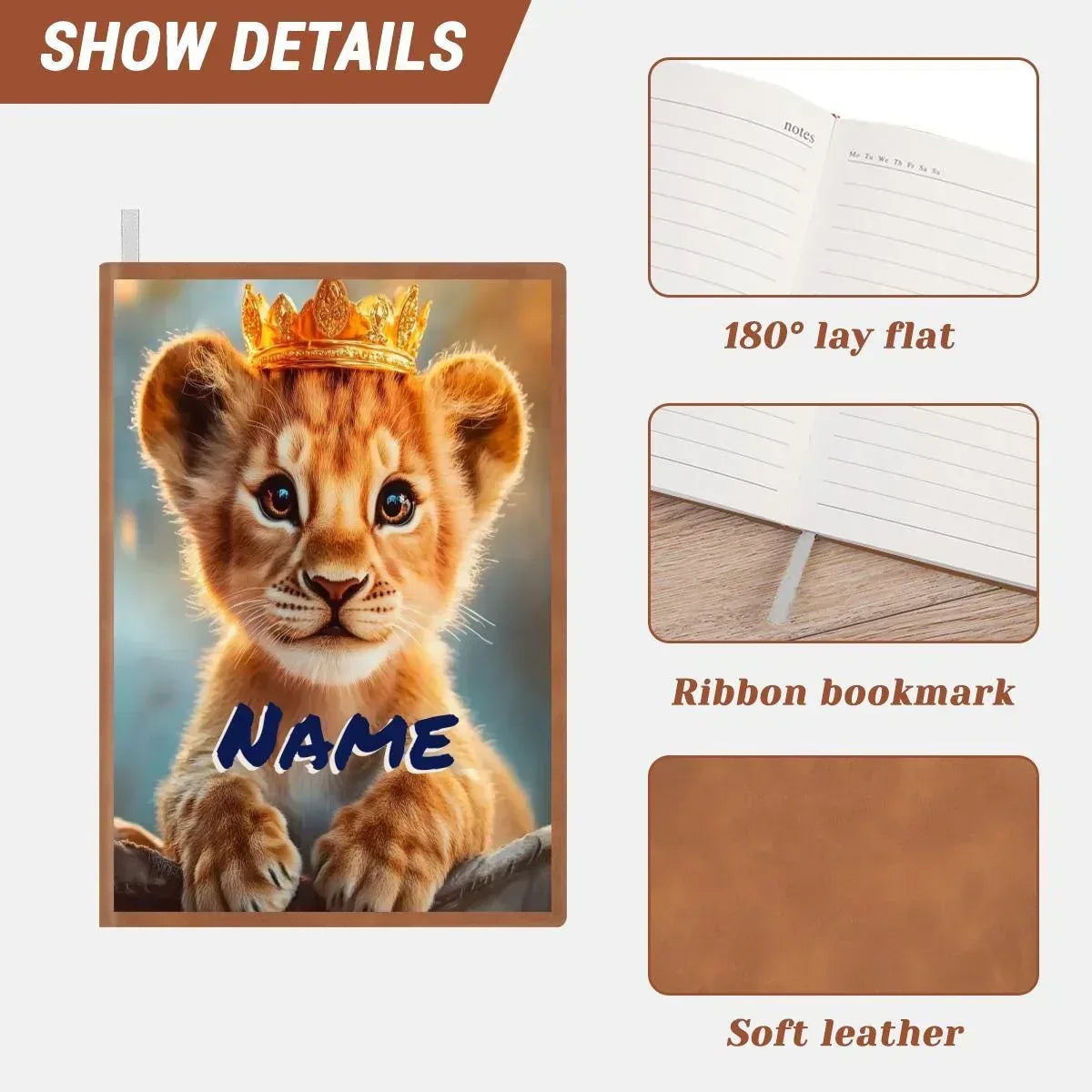 Personalized Lion Cub Notebook: Jungle Safari A5 Journal, Diary Keepsake for Writers