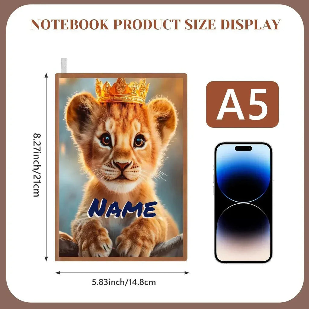 Personalized Lion Cub Notebook: Jungle Safari A5 Journal, Diary Keepsake for Writers