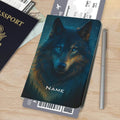Personalized Mystical Wolf Passport Holder: Custom Travel Wallet