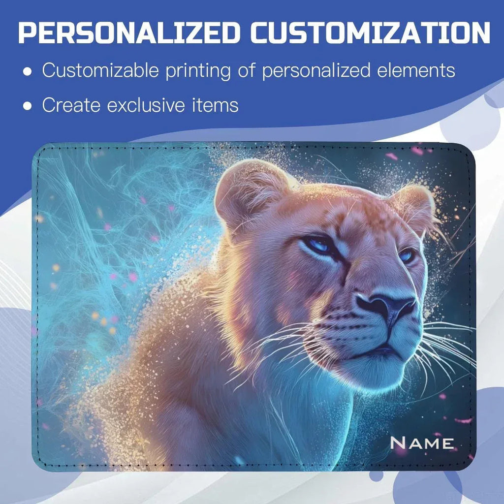 Personalized Lion Passport Holder: Starry Galaxy Travel Wallet, Holiday